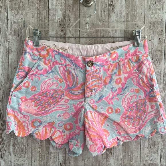 Lilly Pulitzer Buttercup Marine Print Shirts 00 - Picture 1 of 4